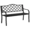 Tuinbank 2 zits van gietijzer 128x58,5x89 cm met rug en armleuningen, snelle afwatering en hoge stabiliteit in zwart 1