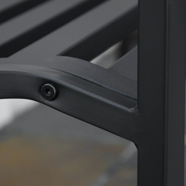 Tuinbank 2 zits van gietijzer 128x58,5x89 cm met rug en armleuningen, snelle afwatering en hoge stabiliteit in zwart 10