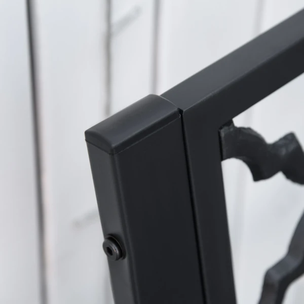 Tuinbank 2 zits van gietijzer 128x58,5x89 cm met rug en armleuningen, snelle afwatering en hoge stabiliteit in zwart 8