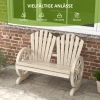 Tuinbank met armleuning, zitbank, tuinmeubilair, rustieke bank, massief hout, natuurhout, 108 x 66 x 95 cm 8