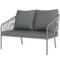 Tuinbank met kussens 2 zits rieten bank lounge bank buiten balkon bank rieten bank tuinlounge polyrattan tuinmeubelen balkonmeubelen 112 x 72 x 76 cm grijs 1