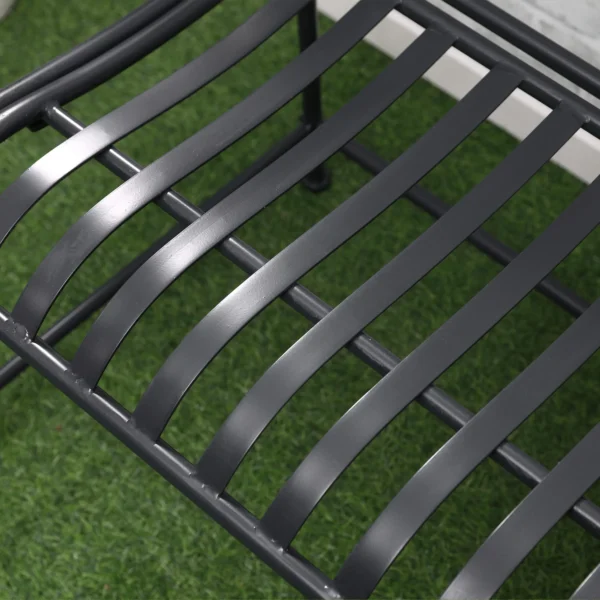 Tuinbank zitbank 2 personen parkbank armleuning metalen bank tuin balkon terras tot 220kg grijs 155x54x96cm 10
