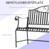 Tuinbank zitbank 2 personen parkbank armleuning metalen bank tuin balkon terras tot 220kg grijs 155x54x96cm 5