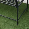 Tuinbank zitbank 2 personen parkbank armleuning metalen bank tuin balkon terras tot 220kg grijs 155x54x96cm 8