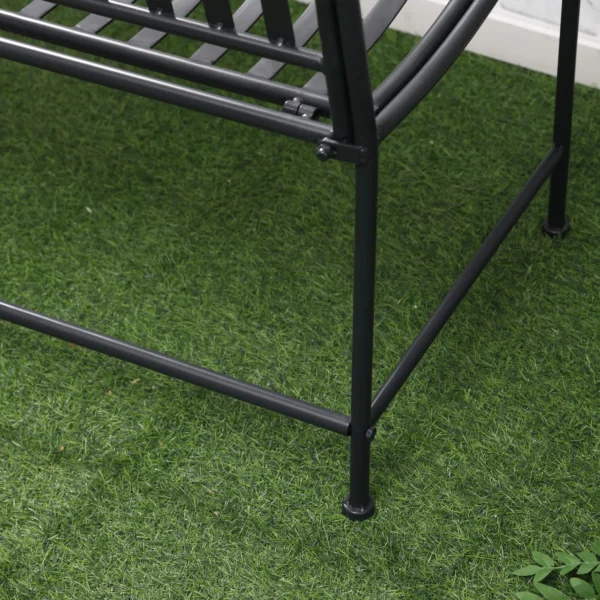 Tuinbank zitbank 2 personen parkbank armleuning metalen bank tuin balkon terras tot 220kg grijs 155x54x96cm 8