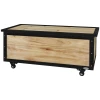 Tuinbox hout kussenbox 121l opbergbox met wielen, weerbestendige opslagkist voor balkon, terras, natuur 1