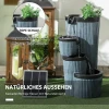 Tuinfontein zonne energie fontein met led verlichting 4 trappen sierfontein bloembak kunstharz 33x30x57,5cm voor balkon & tuin 7