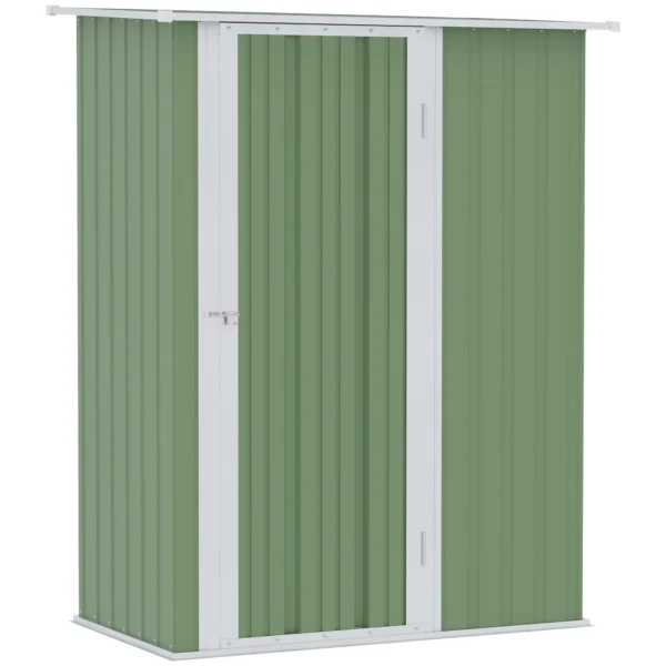 Tuinhuis gereedschapsschuur met deur outdoor staal groen 142 x 84 x 189 cm 1