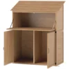 Tuinkast hout, gereedschapsschuur met trapsgewijs schuin dak, opvouwbare plank, tafel, dubbele deuren 110 x 54 x 136 cm, weerbestendige gereedschapskast, tuinhuisje tuinschuur voor tuin, terras, natuurhout 1