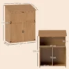 Tuinkast hout, gereedschapsschuur met trapsgewijs schuin dak, opvouwbare plank, tafel, dubbele deuren 110 x 54 x 136 cm, weerbestendige gereedschapskast, tuinhuisje tuinschuur voor tuin, terras, natuurhout 4