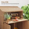 Tuinkast hout, gereedschapsschuur met trapsgewijs schuin dak, opvouwbare plank, tafel, dubbele deuren 110 x 54 x 136 cm, weerbestendige gereedschapskast, tuinhuisje tuinschuur voor tuin, terras, natuurhout 5