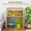 Tuinkast hout, gereedschapsschuur met trapsgewijs schuin dak, opvouwbare plank, tafel, dubbele deuren 110 x 54 x 136 cm, weerbestendige gereedschapskast, tuinhuisje tuinschuur voor tuin, terras, natuurhout 6