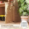 Tuinkast hout, gereedschapsschuur met trapsgewijs schuin dak, opvouwbare plank, tafel, dubbele deuren 110 x 54 x 136 cm, weerbestendige gereedschapskast, tuinhuisje tuinschuur voor tuin, terras, natuurhout 7