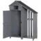 Tuinkast hout gereedschapsschuur tuinhuis gereedschapskast houten hut punt dak grijs+zwart 129 x 51,5 x 180 cm 1