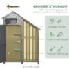 Tuinkast hout gereedschapsschuur tuinhuis gereedschapskast houten hut punt dak grijs+zwart 129 x 51,5 x 180 cm 5