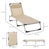 Tuinligstoel alu 5 voudig verstelbaar opvouwbaar ergonomisch, netstof beige 170x60x76cm voor tuin & terras 4
