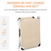 Tuinligstoel alu 5 voudig verstelbaar opvouwbaar ergonomisch, netstof beige 170x60x76cm voor tuin & terras 7