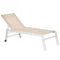 Tuinligstoel met 5 traps rugleuning aluminium crèmewit 169x65x102cm voor tuin balkon terras 1