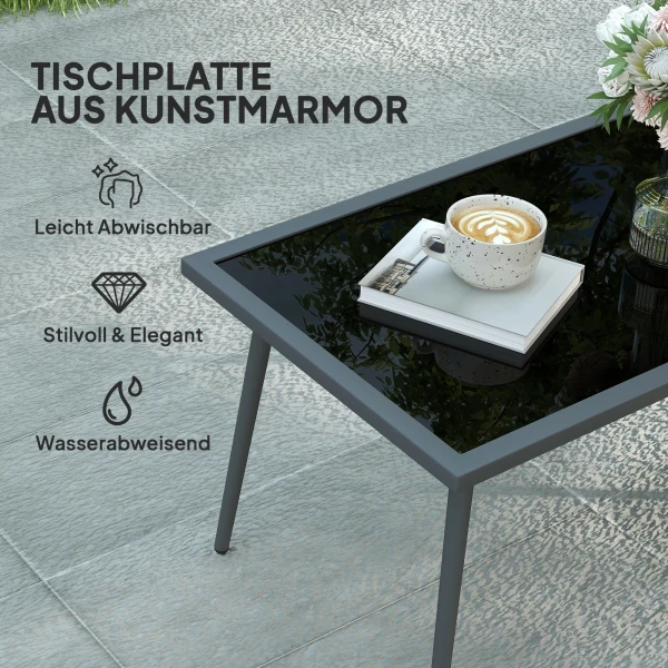 Tuinmeubelset 4 personen weerbestendig balkonmeubelset met 2 zits bank, stoel glazen tafel zitkussens outdoor zitgroep tuinset tuinlounge voor tuin balkon lichtgrijs 7