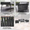 Tuinmeubelset 4 personen weerbestendig balkonmeubelset met 2 zits bank, stoel glazen tafel zitkussens outdoor zitgroep tuinset tuinlounge voor tuin balkon lichtgrijs 8