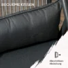 Tuinmeubelset 5 delig zitgroep met tafel en 4 stoelen, balkonmeubilair met paraplu gat, duurzaam polyester in donkergrijs 5