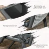 Tuinmeubelset 5 delig zitgroep met tafel en 4 stoelen, balkonmeubilair met paraplu gat, duurzaam polyester in donkergrijs 6