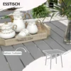 Tuinmeubelset eettafel met 4 stapelbare stoelen, tuinset van staal in lichtgrijs voor terras & balkon 6