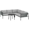 Tuinmeubelset polyrattan lounge set met hoekbank tafel kussens weerbestendige zitgroep voor 6 personen outdoor balkonmeubelset tuinlounge terrasmeubilair voor tuin balkon donkergrijs 1