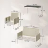 Tuinmeubelset van polyrattan lounge set met 2 zits sofa stoel glazen tafel kussens weerbestendige zitgroep voor 4 personen outdoor balkonmeubelset terrasmeubilair voor tuin balkon bruin+grijs 4