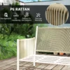 Tuinmeubelset van polyrattan lounge set met 2 zits sofa stoel glazen tafel kussens weerbestendige zitgroep voor 4 personen outdoor balkonmeubelset terrasmeubilair voor tuin balkon bruin+grijs 6