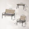 Tuinmeubelset van polyrattan lounge set met 2 zits sofa stoel glazen tafel kussens weerbestendige zitgroep voor 4 personen outdoor balkonmeubelset terrasmeubilair voor tuin balkon donkergrijs+geel 4