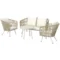 Tuinmeubelset van polyrattan lounge set met 2 zits sofa stoel tafel kussens weerbestendig zitgroep voor 4 personen outdoor balkonmeubelset terrasmeubilair voor tuin balkon terras khaki 1