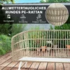Tuinmeubelset van polyrattan lounge set met 2 zits sofa stoel tafel kussens weerbestendig zitgroep voor 4 personen outdoor balkonmeubelset terrasmeubilair voor tuin balkon terras khaki 6