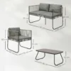 Tuinmeubelset van polyrattan lounge set met sofa stoel tafel kussens weerbestendig zitgroep voor 4 personen balkonmeubelset tuinlounge terrasmeubels voor tuin balkon bruin+donkergrijs 4