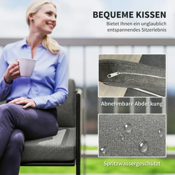 Tuinmeubelset van polyrattan lounge set met sofa stoel tafel kussens weerbestendig zitgroep voor 4 personen balkonmeubelset tuinlounge terrasmeubels voor tuin balkon bruin+donkergrijs 7