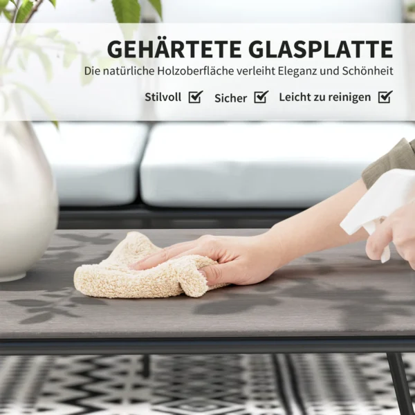 Tuinmeubelset van polyrattan lounge set met sofa stoel tafel kussens weerbestendig zitgroep voor 4 personen balkonmeubelset tuinlounge terrasmeubels voor tuin balkon bruin+donkergrijs 8