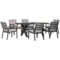 Tuinmeubelset voor 6 personen, 6 stoelen & 1 tafel, weerbestendig, 175x92,5x73 cm, zwart grijs voor terras & balkon 1