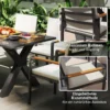 Tuinmeubelset voor 6 personen, 6 stoelen & 1 tafel, weerbestendig, 175x92,5x73 cm, zwart grijs voor terras & balkon 6