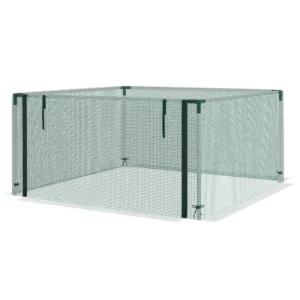 Tuinnet insectenbeschermingsnet met ritssluiting deur 1,25x1,25m winddicht van staal in groen voor tuin & terras 1