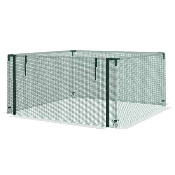 Tuinnet insectenbeschermingsnet met ritssluiting deur 1,25x1,25m winddicht van staal in groen voor tuin & terras 1