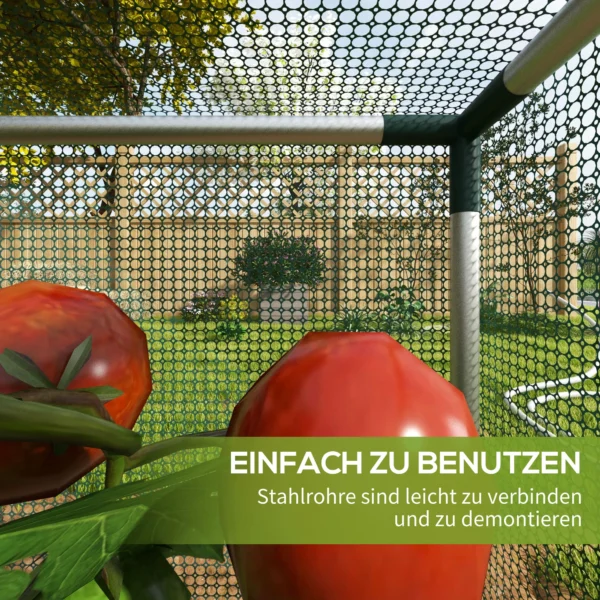 Tuinnet insectenbeschermingsnet met ritssluiting deur 1,25x1,25m winddicht van staal in groen voor tuin & terras 6
