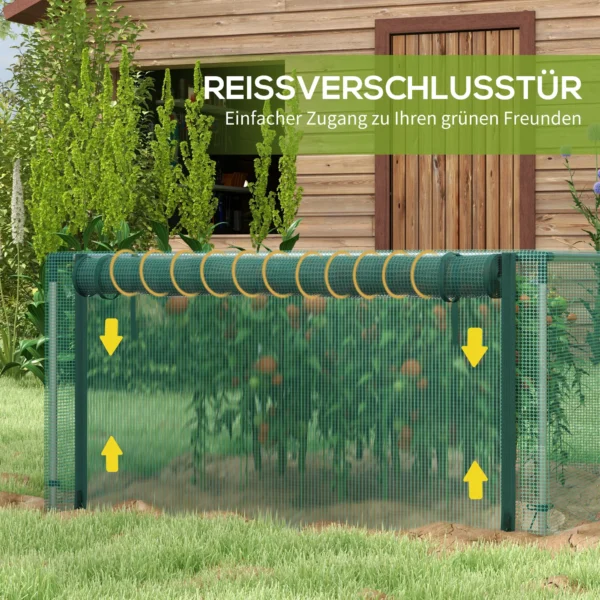 Tuinnet insectenbeschermingsnet met ritssluiting deur 1,25x1,25m winddicht van staal in groen voor tuin & terras 7