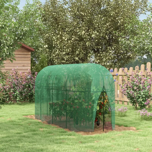 Tuinnet plantenbeschermingstent 3x1m, winddicht & insectenbescherming, ongediertebescherming van staal, groen voor tuinplanten 2