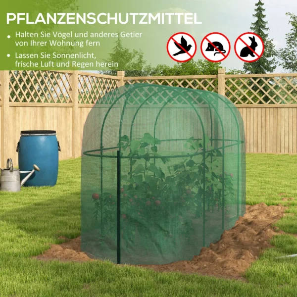Tuinnet plantenbeschermingstent 3x1m, winddicht & insectenbescherming, ongediertebescherming van staal, groen voor tuinplanten 5