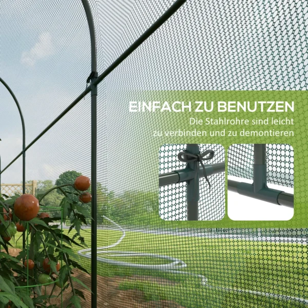 Tuinnet plantenbeschermingstent 3x1m, winddicht & insectenbescherming, ongediertebescherming van staal, groen voor tuinplanten 6
