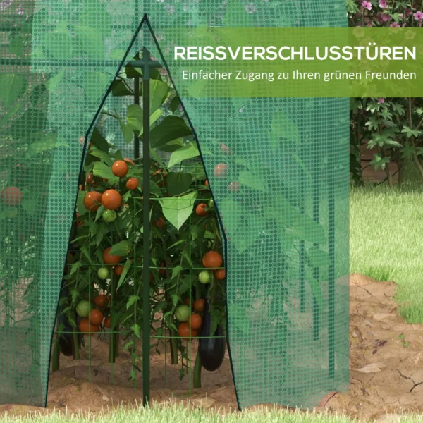 Tuinnet plantenbeschermingstent 3x1m, winddicht & insectenbescherming, ongediertebescherming van staal, groen voor tuinplanten 8