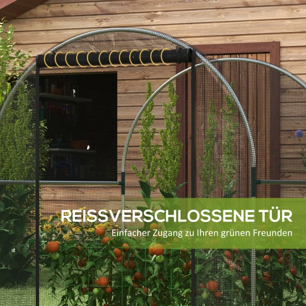 Tuinnet plantenbeschermingstent met deur en insectenbescherming 1,2x1,5x1,5m gemaakt van robuust staal zwart voor optimale plantenverzorging 8