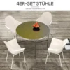 Tuinstoel 4 delige set stapelstoelen met rugleuning armleuning balkonstoelen eetstoel voor tuin tot 120 kg grijs 5