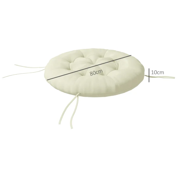 Tuinstoelkussen zitkussen voor maanstoel met 10 cm vulling, comfortabel stoelkussen van polyester in beige voor tuinmeubilair 4
