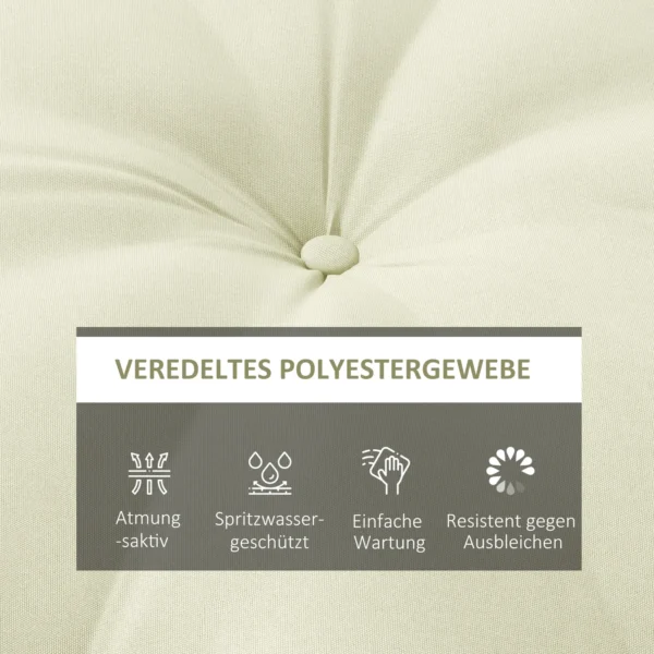 Tuinstoelkussen zitkussen voor maanstoel met 10 cm vulling, comfortabel stoelkussen van polyester in beige voor tuinmeubilair 5
